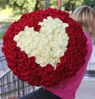Белые розы в виде сердца 101 купить в Москве недорого, каталог товаров по низким ценам в интернет-магазинах с доставкой